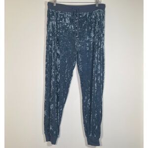 Aerie | Blue Crushed Velvet High Rise Joggers | Medium